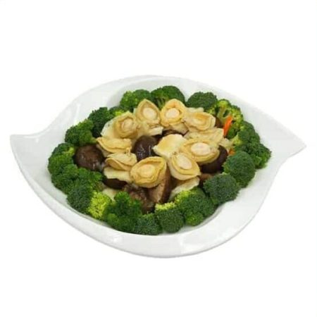 Abalone with mushroom seasonal vegetables