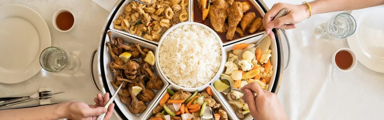shared platter in centerpiece