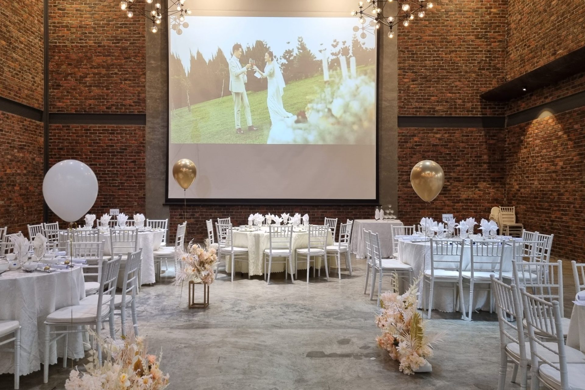 Wedding Venue with Projector | Brick Studio by Metal Bees | WYK Catering