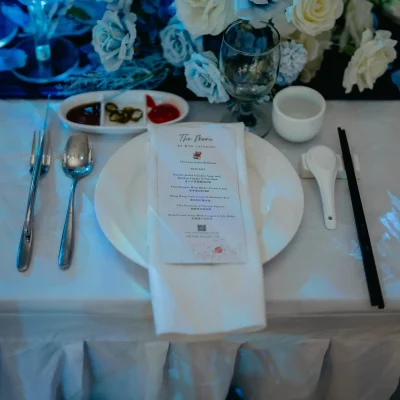 Wedding Table Setup | The Luna Grand Ballroom | WYK Catering