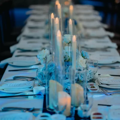 table setting at the luna grand ballroom