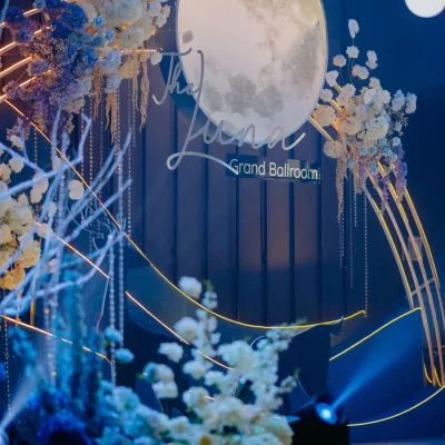 Wedding Backdrop Setup | The Luna Grand Ballroom | WYK Catering