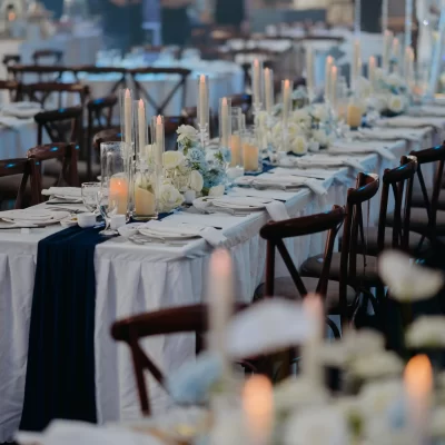 table setting at the luna grand ballroom