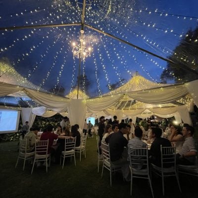 transparent canopy with fairy lights at Brickhouse Bukit Tinggi