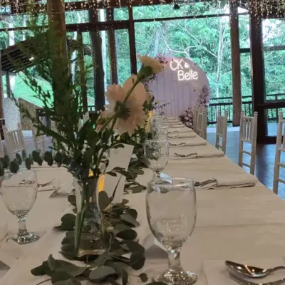 table setting at Enderong Resort